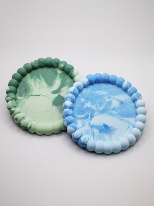 Duo Bubble Tray in Abstract Blue & Green